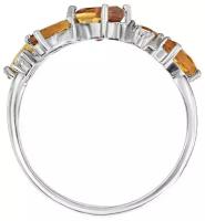 Серебряное кольцо с натуральным цитрином (мадейра) / Без покрытия