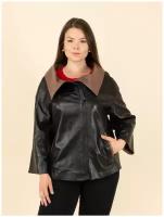 Кожаная куртка 233, каляев, размер 60, черный