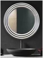 Зеркало настенное круглое в раме Зеркало интерьерное в раме Sofia серебро 76 х 76 см