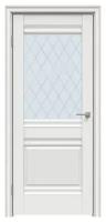 Дверь межкомнатная, Модель 626 ПО, Цвет Белоснежно матовый, Стекло Ромб, 700x2000мм, Комплект