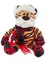 Тигр с шарфом 6030857, 17 см, оранжевый/черный
