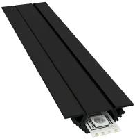 Угловой алюминиевый профиль для установки светодиодной ленты с черным рассеивателем / Профиль для накладного монтажа LED ленты шириной до 10 мм / черный / 2000х28.5х10.4 мм / IP44 / 2 заглушки /08-03-Ч
