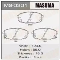 Колодки дисковые Masuma KIA/CEED/V1400, V1600, V2000 front (1/12) MASUMA MS0301