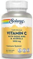 Solaray Vitamin C 1000 mg TR with Rose Hip & Acerola (Витамин C 1000 мг) 100 вег капсул (Solaray)