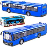 Машинка игрушка инерционный автобус 1:43 ЛиАЗ-5292 28 см. Маршрут Синий