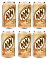 Газированный напиток A&W Cream Soda со вкусом крем сода (США), 355 мл (6 шт)