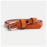 Ремень RECOM, натуральная кожа, металл, размер 105, длина 110 см., оранжевый, коричневый
