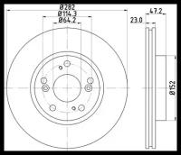 Диск тормозной перед Nisshinbo ND8032K