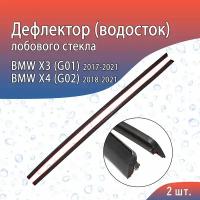 Водосток (дефлектор) лобового стекла BMW X3 2017-2021 (G01) / X4 2018-2021 (G02) / БМВ Х3