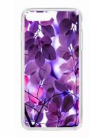 Чехол для iPhone 7 Plus/8 Plus Kruche Print Purple leaves, противоударная пластиковая накладка с рисунком, защитный силиконовый бампер с защитой камеры