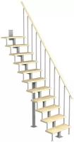 Модульная малогабаритная лестница Линия 2475-2700, Серый, Сосна, Крашеная