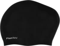 Шапочка силиконовая для длинных волос Flat Ray Long Hair Silicone Swim Cap (черный, S/M)