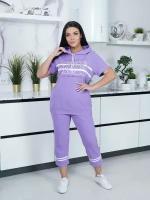 Lovetex.store / Костюм женский спортивный летний / сиреневый / размер 52