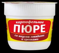 Русский Аппетит Картофельное пюре со вкусом говядины и гренками, 37 г