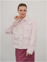Куртка Модный Дом Виктории Тишиной, демисезон/лето, укороченная, силуэт свободный, для беременных, карманы, размер L(50-52), розовый