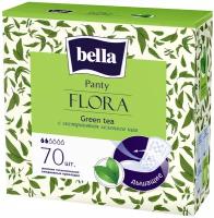 Bella прокладки ежедневные Panty flora green tea, 2 капли, 70 шт., синий, зеленый чай