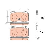 Колодки тормозные дисковые передн MERCEDES-BENZ: C-CLASS 00-, C-CLASS T-Model 01-, C-CLASS купе 02-, CLK 02-, CLK кабрио 03-, CLS 04-, E-CLASS 02-, E TRW GDB1543