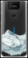 Силиконовый чехол на Asus Zenfone 6 ZS630KL / Асус Зенфон 6 ZS630KL Горы арт 1, прозрачный