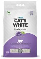 Наполнитель для кошачьего туалета бентонитовый с нежным ароматом лаванды Cats White Lavender, 8,5 кг 10 л