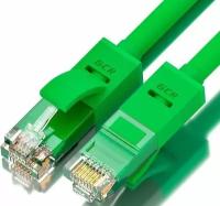 Кабель LAN для подключения интернета GCR cat5e RJ45 UTP 10м патч-корд patch cord шнур провод для роутер smart TV ПК зеленый литой