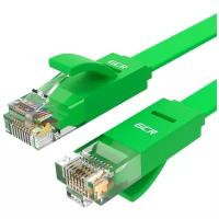 Патч-корд GCR PROF плоский UTP cat.6 10 Гбит/с RJ45 LAN контакты 24K GOLD (GCR-LNC62) зеленый 1.0м