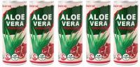 Напиток безалкогольный негазированный Lotte Aloe Vera Pomegranate, 5 банок по 240 мл