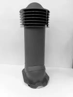 Вентиляционный выход D 125/150 мм, труба вентиляционная для кровли из профнастила С21, утепленный, Viotto, RAL 7024 серый