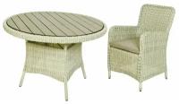 Садовая мебель из искусственного ротанга беркшир (4 кресла и столик), серо-оливковая, Kaemingk 840199/840212