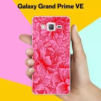 Силиконовый чехол на Samsung Galaxy Grand Prime VE Цветы красные / для Самсунг Галакси Гранд Прайм ВЕ Дуос