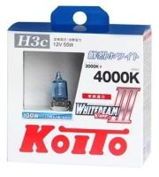 Лампа автомобильная галогеновая H3c Koito Whitebeam 4000К 12V 55W (2 шт.) P0753W