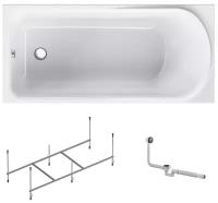 Ванна акриловая AM.PM Like 150x70 комплект 3 в 1: ванна, каркас и слив-перелив черный; увеличенный внутренний объем, усиленный корпус