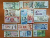 Набор банкнот Южной Америки 15штук от Аргентины до Эквадора UNC