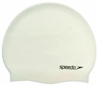 Шапочка для плавания Speedo Plain Flat Silicone Cap, 8-709910010, белый, силикон