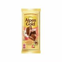Шоколад ALPEN GOLD (альпен голд) молочный двухслойная начинка клубника со вкусом игристого вина 85 г
