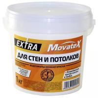 Краска акриловая Movatex EXTRA для стен и потолков для детской влагостойкая моющаяся матовая белый 1 кг