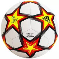 Мяч футбольный ADIDAS UCL Training PS арт.GU0206,р.5, 12п, ТПУ, маш.сш, бело-красно-желтый