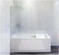 Стеклянная шторка на ванну AM. PM Jump W72BS-080-140CM 80х140 фиксированная, стекло матовое, профиль хром