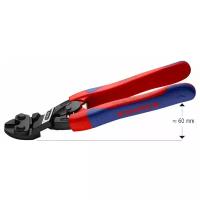 KNIPEX CoBolt® болторез компактный, с пружиной, голова 20°, 200 мм, рез: мягкая проволока d 6 мм, проволока средней твёрдости d 5.2 мм, твёрдая проволока d 4 мм, рояльная струна (HRC 59) d 3.6 мм, чёрный, 2К ручки