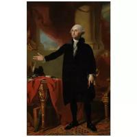 Репродукция на холсте Портрет Джорджа Вашингтона Стюарт Гилберт 30см. x 48см