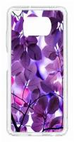 Чехол для Xiaomi Poco X3 Kruche Print Purple leaves, противоударная пластиковая накладка с рисунком, силиконовый бампер с принтом и защитой камеры