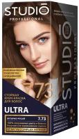 Essem Hair Studio Professional Ultra особо стойкая крем-краска для седых волос, 7.73 Янтарно-русый, 115 мл