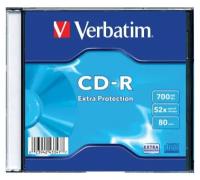 Диск CD-R VERBATIM DL, 700 Mb, 52х, Slim Case