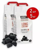 Weber угольные брикеты премиум long lasting, 2 мешка по 2,5 кг