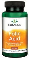 Фолиевая кислота Swanson, Folic Acid 800mcg, 250 капсул