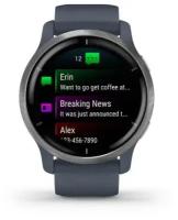 Смарт-часы Garmin Venu 2, Wi-Fi, GPS, синий гранит с силиконовым ремешком (010-02430-10)