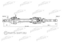 Полуось передняя правая 25x953x58,5x37 CITROEN: C5 04-, C5 BREAK 04- PATRON PDS0234 | цена за 1 шт