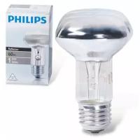 Лампа накаливания PHILIPS Spot R63 E27 30D, 60 Вт, зеркальная, колба d = 63 мм, цоколь E27, угол 30°, 043665