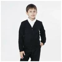 Школьный кардиган для мальчика, цвет черный, рост 158 см