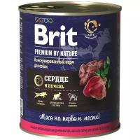 Brit Premium by Nature консервы с сердцем и печенью для взрослых собак всех пород 850 гр