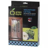 Москитная сетка на дверь GREEN APPLE 210см x 50см 2шт (магнитный замок, 12шт липучка крепежна) GBN007